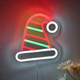 TONGER® Christmas Santa Claus Hat  Wall LED Neon Sign Light