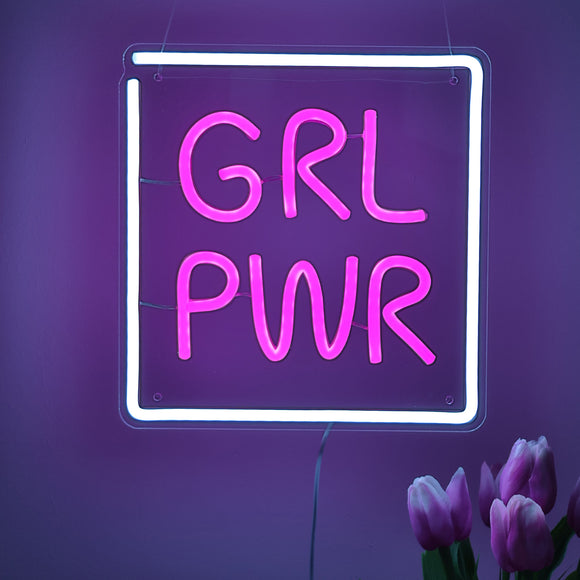 TONGER® GRL PWR Wall LED Neon Sign Light