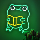 TONGER® Reading Frog Wall LED Neon Sign Light
