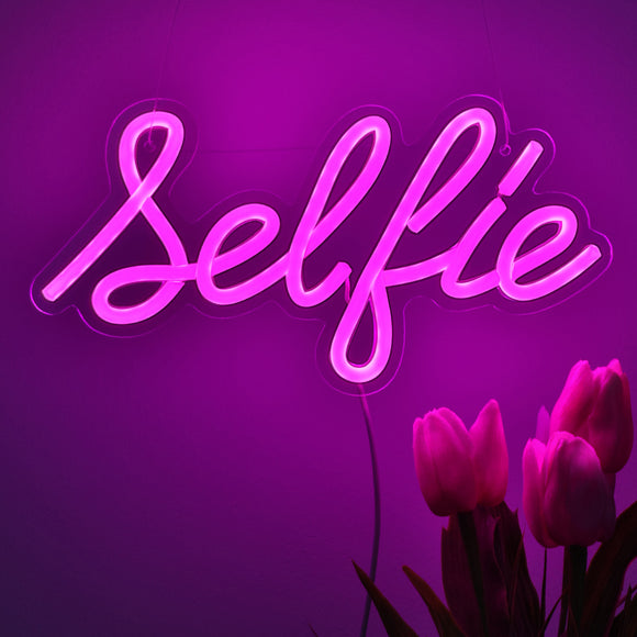TONGER®  Pink Vibrant Glowing Selfie Wall LED Neon Sign Light