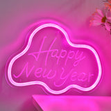 TONGER® Happy New Year With Cloud Wall LED Neon Sign Light