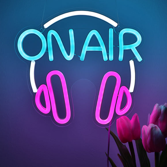 TONGER® On Air headphones Wall LED Neon Sign Light