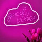 TONGER® Good vibes with Cloud Shape Wall LED Neon Sign Light