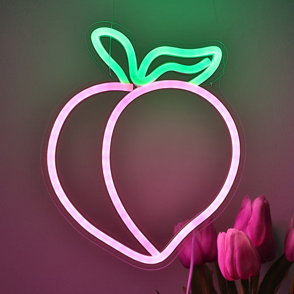 TONGER® Peach Fruits Wall LED Neon Sign Light