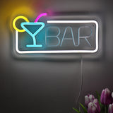TONGER® Bar With Cocktails Wall LED Neon Sign Light