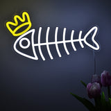 TONGER® Fish Shape With Crown Wall LED Neon Sign Light