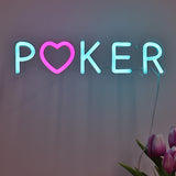 TONGER® Poker With Heart Wall LED Neon Sign Light