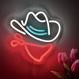 TONGER® Cowboy Hat With Mask Wall LED Neon Sign Light