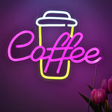 TONGER® Coffee With Cup Wall LED Neon Sign Light