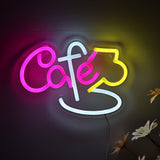 TONGER® Letter Cafe With Cofffee Cup Wall LED Neon Sign Light