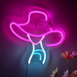 TONGER® Artistic Beauty Girl Wear Hat Wall LED Neon Sign Light