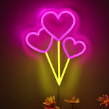 TONGER® Flying Heart Balloon Wall LED Neon Sign Light