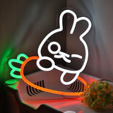 TONGER® Rabbit Carrot Wall LED Neon Sign Light