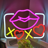 TONGER® XOXO Lips Wall LED Neon Sign Light