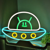 TONGER® Alien in UFO Wall LED Neon Sign Light