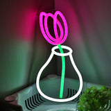 TONGER® Pink Tulips Wall LED Neon Sign Light