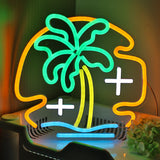 TONGER® Plam Tree With Sea Wall LED Neon Sign Light