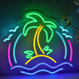 TONGER® Coconut tree with wave  Wall LED Neon Sign Light