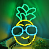 TONGER® Pineapple Wear Sunglasses Wall LED Neon Sign Light