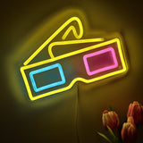 TONGER® 3D Cinema Glasses Wall LED Neon Sign Light