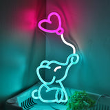 TONGER® Cute Elephant Wall LED Neon Sign Light