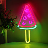 Watermelon Posicle Wall LED Neon Sign Light, Can be hang on the wall,Powered by USB