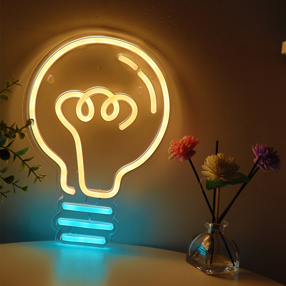 TONGER Bulb Wall LED Neon Sign Light