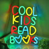 TONGER® Cool Kids Read Books Wall LED Neon Sign Light