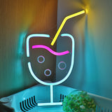 TONGER® Cocktails Juice Goblet Wall LED Neon Sign Light