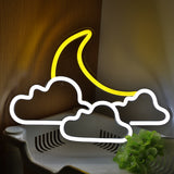 TONGER® Cloud With Moon Wall LED Neon Sign Light For Halloween Decoration