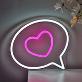 TONGER® Bubble Heart Wall LED Neon Sign Light