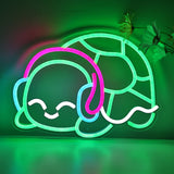 TONGER® Turtle with Headphones Wall LED Neon Sign Light