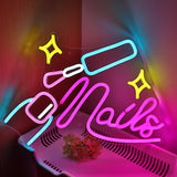 TONGER® Nails Wall LED Neon Sign Light