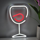 TONGER® Wine Glass Wall LED Neon Sign Light