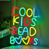 TONGER® Cool Kids Read Books Wall LED Neon Sign Light