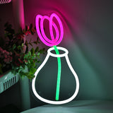 TONGER® Pink Tulips Wall LED Neon Sign Light