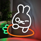 TONGER® Rabbit Carrot Wall LED Neon Sign Light