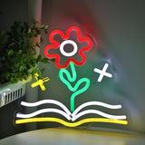TONGER® Flower Book Wall LED Neon Sign Light