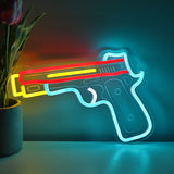 TONGER® Gun Pistol Shape Wall LED Neon Sign Light
