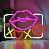 TONGER® XOXO Lips Wall LED Neon Sign Light