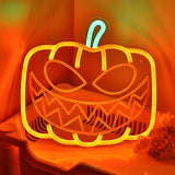TONGER® Pumpkin Wall LED Neon Sign Light For Halloween Decoration