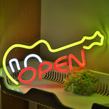 TONGER® Guitar With Open Wall LED Neon Sign Light