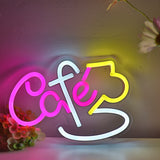 TONGER® Letter Cafe With Cofffee Cup Wall LED Neon Sign Light