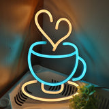 TONGER® Coffee With Heart Wall LED Neon Sign Light