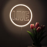 TONGER® LIVE With Round Circle Wall LED Neon Sign Light