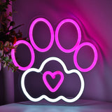TONGER® Cat Paw Wall LED Neon Sign Light