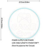 TONGER® Curve Game Room With Game Pad Handle Round Wall LED Neon Sign Light