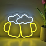 TONGER® Double Beer Cup Shape Wall LED Neon Sign Light
