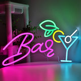 TONGER® Cocktails With Bar Wall LED Neon Sign Light