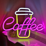 TONGER® Coffee With Cup Wall LED Neon Sign Light